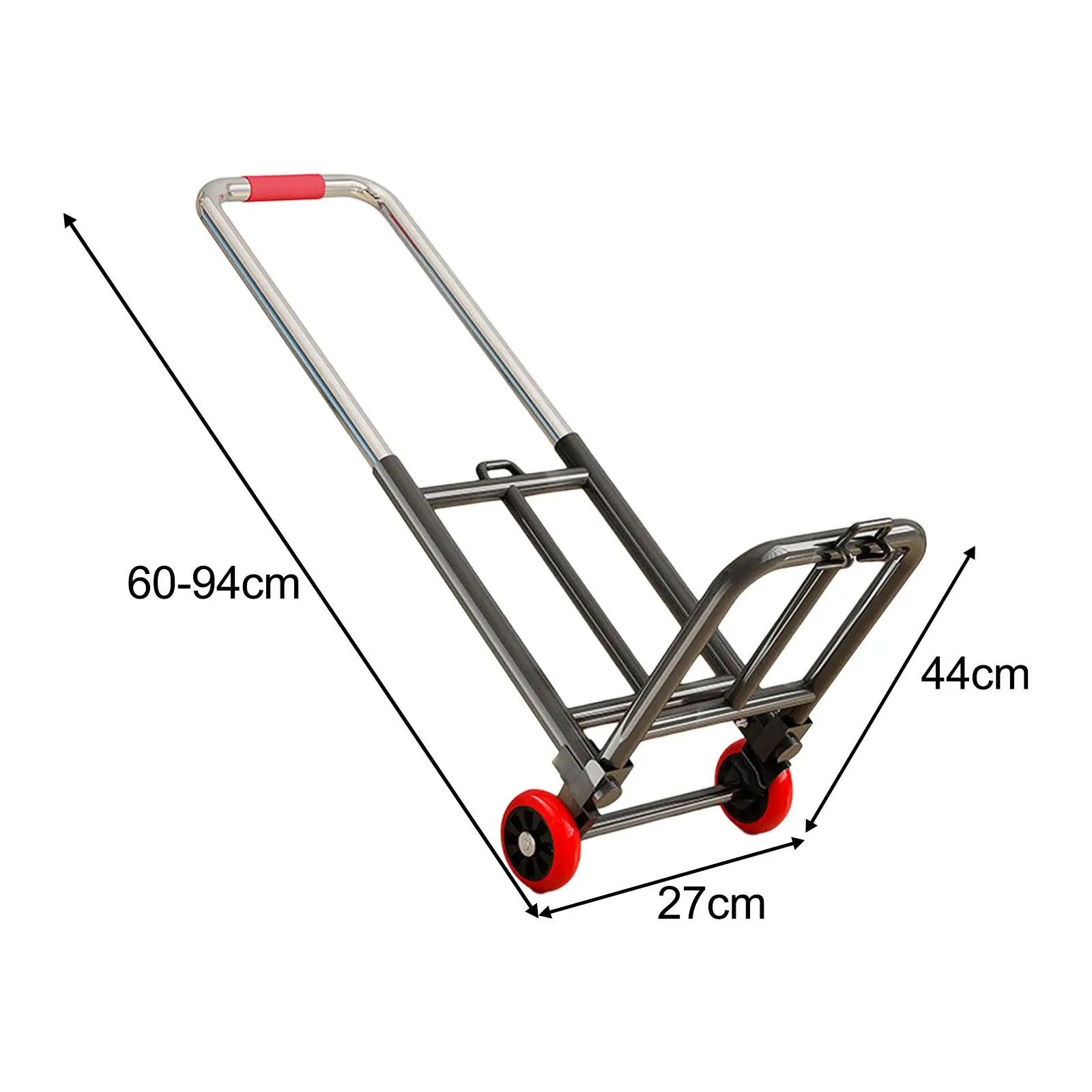 Folding Hand Truck Utility Luggage Trolley with 3 Rope Compact Luggage Cart for Office Use Transportation Personal