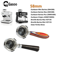 58mm Coffee Filter Holder Bottomless Portafilter for Sunbeam EM4300/EM5300/EMM5400/Breville Mini Barista Max Espresso Machine