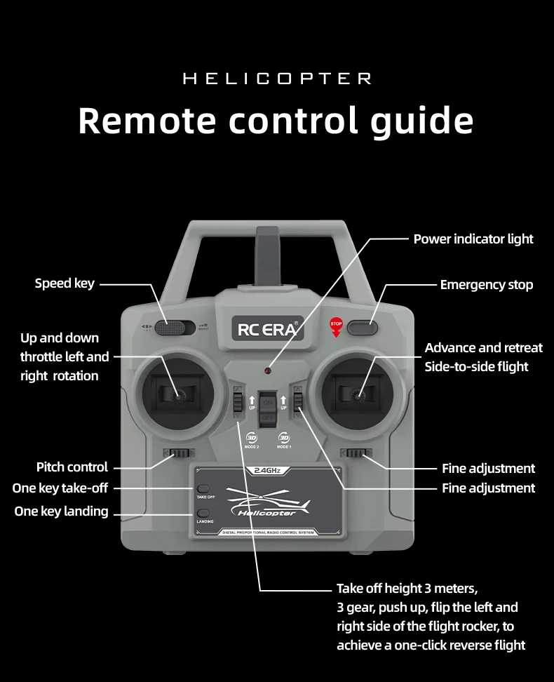 C032 RC Helicopter 2.4G 6-Aixs Gyroscope 6CH Altitude Hold Optical Flow Brushless Remote Control Helicopter Toys