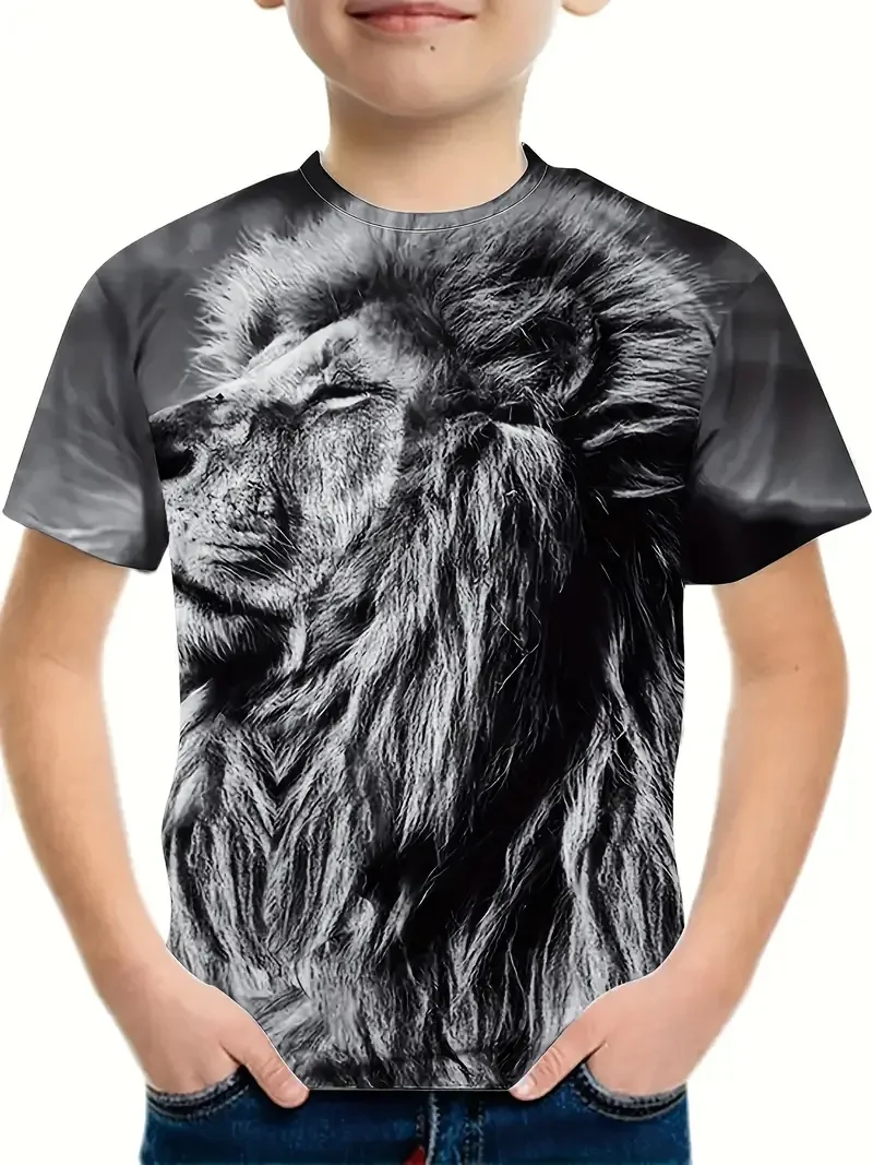 Camiseta con estampado 3d de oso Retro para niños, camiseta a la moda, ropa informal de manga corta de Anime, 2024