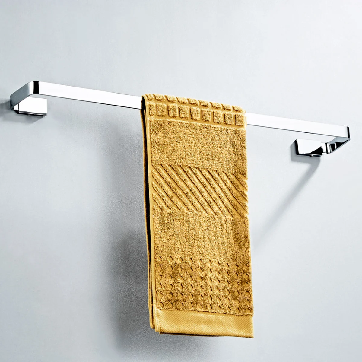 

Silver 57X8.6Cm Brass Towel Bar Waterproof Rustproof Wall Mounted Bathroom Kitchen Organizer Shelf For Home Hotel Use