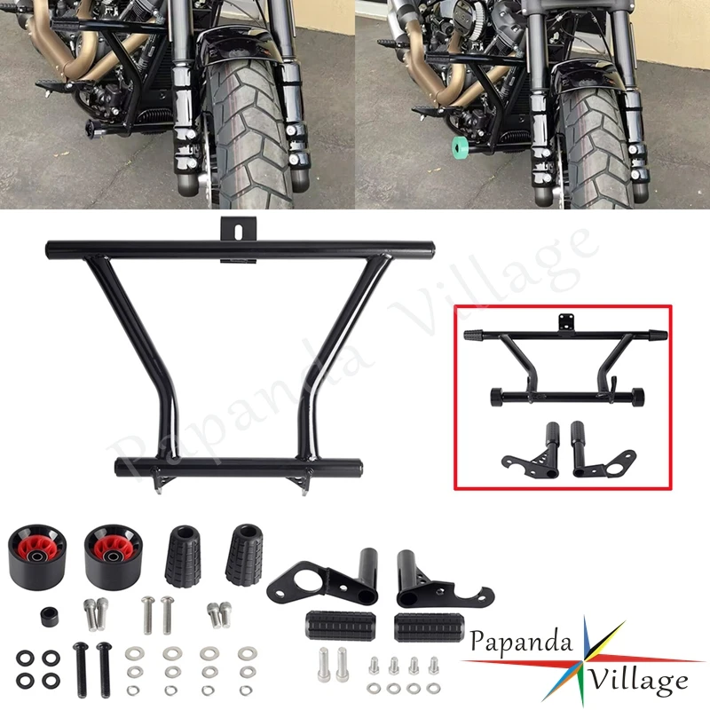 Motorcycle Engine Guard Crash Bar Frame Slider Protection For Harley Softail FXFB Sport Glide FLSB Heritage Classic 18+