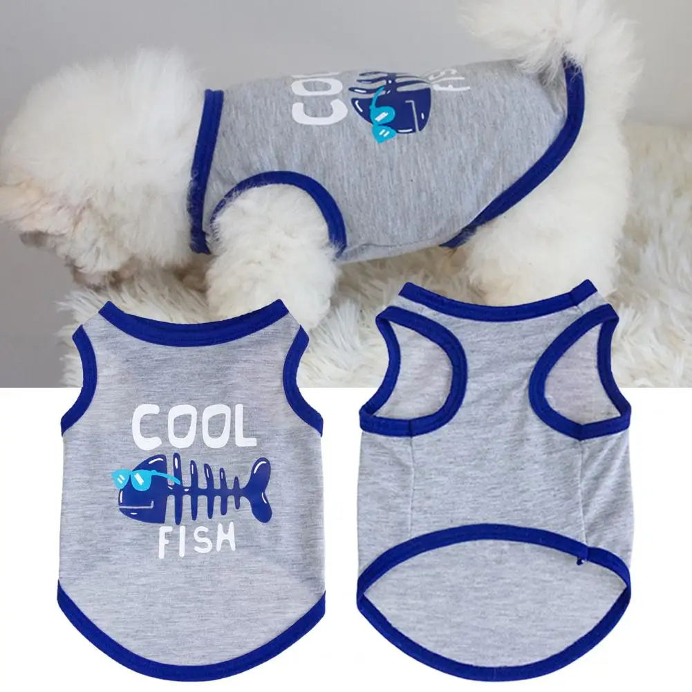 Dog Vest Summer Tank Top Funny T-shirt for Small Dogs Pet Vest with Letter Printing Thin Clothing for Outdoor Activities