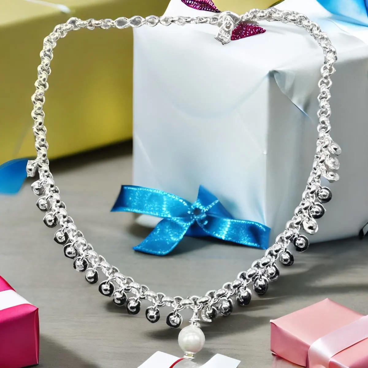 

Ожерелье с подвеской из серебра 2024 пробы с гальваническим покрытием