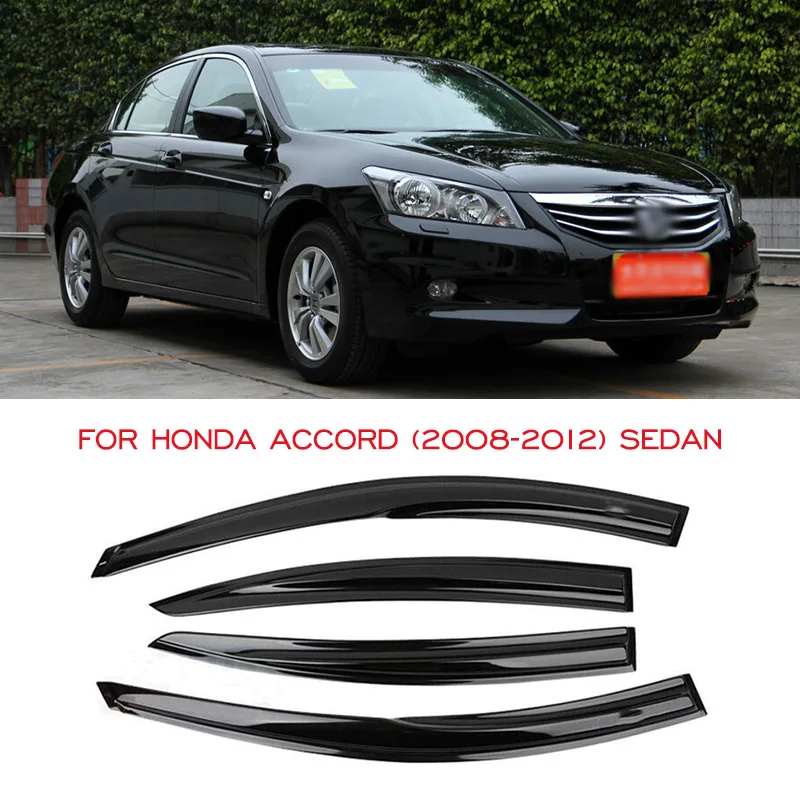 For Honda ACCORD Sedan 2008 - 2012 Car Window Visor Rain Sun Smoke Guard Deflector Shade Awning Shelter Raincover