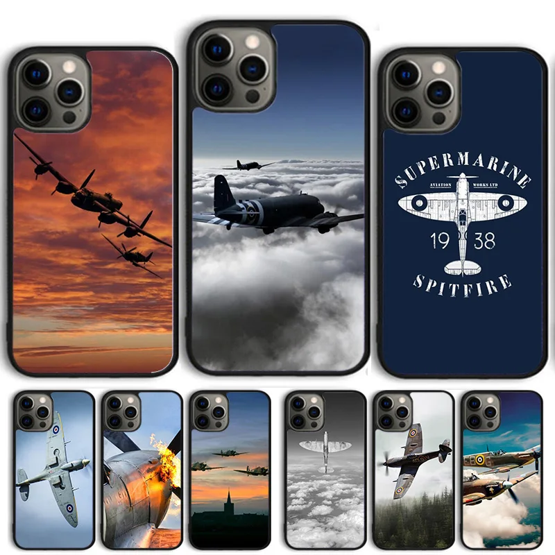 Custodia per telefono aereo militare Spitfires per iPhone 17 Air 14 15 16 16e 13 12 Max Cover per Apple 14 15 16 16e 11 Pro Max Plus