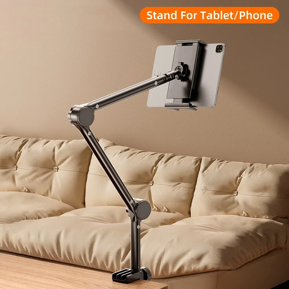 

Adjustable Bedside Tablet Mobile Phone Holder Desktop Folding Arm with Clip for Apple/Android/Streaming Devices Lazy Stand