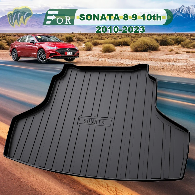 

For SONATA 8th 9th 10th 2010-2023 TPE Custom Fit Car Trunk Mat All Season Black Cargo Mat 3D Shaped Laser Measured Trunk Liners