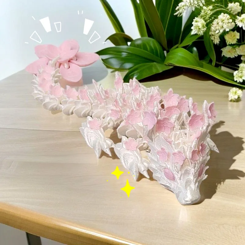 Modelo de Dragón Sakura Articulado Impreso en 3D, Articulaciones Móviles, Simulación de Animal, Adorno, Figura de Acción, Decoración de Escritorio, Regalo para Coleccionistas