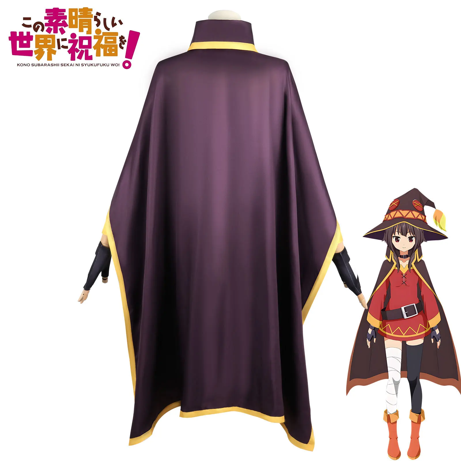 Anime KonoSuba Megumin Cosplay Costume Women Sorceress Dress Outfits Megumin Cos Wig Halloween Party Cos suit