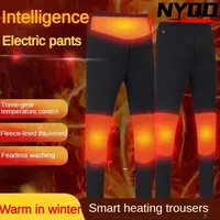 Winter intelligent electric heating warm pants with plush thickened heating pants knee pads waist charging heating cotton pants