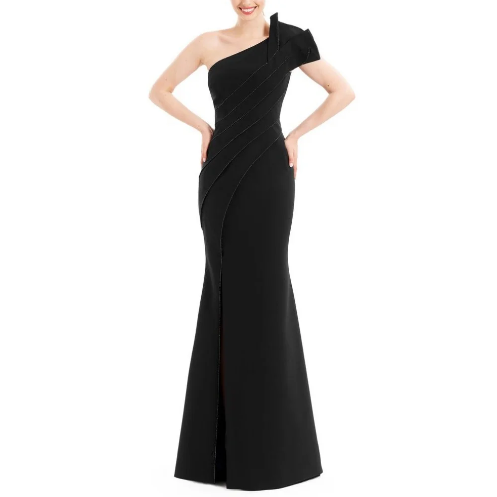 Camellia-Vestidos de Fiesta de sirena elegantes, vestidos de noche de un hombro, simples con abertura hasta el suelo, recién llegado, vestido de Graduación