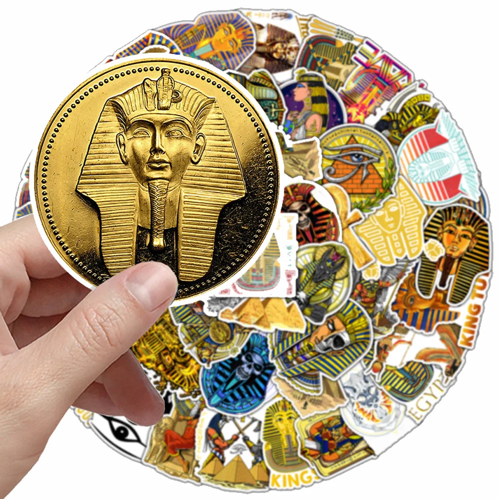 

10/30/50pcs King Tut Egyptian Pharaoh Stickers for Diary Scrapbooking Wall Laptop Car Bike Motorcycle Suitcase Waterproof Decals