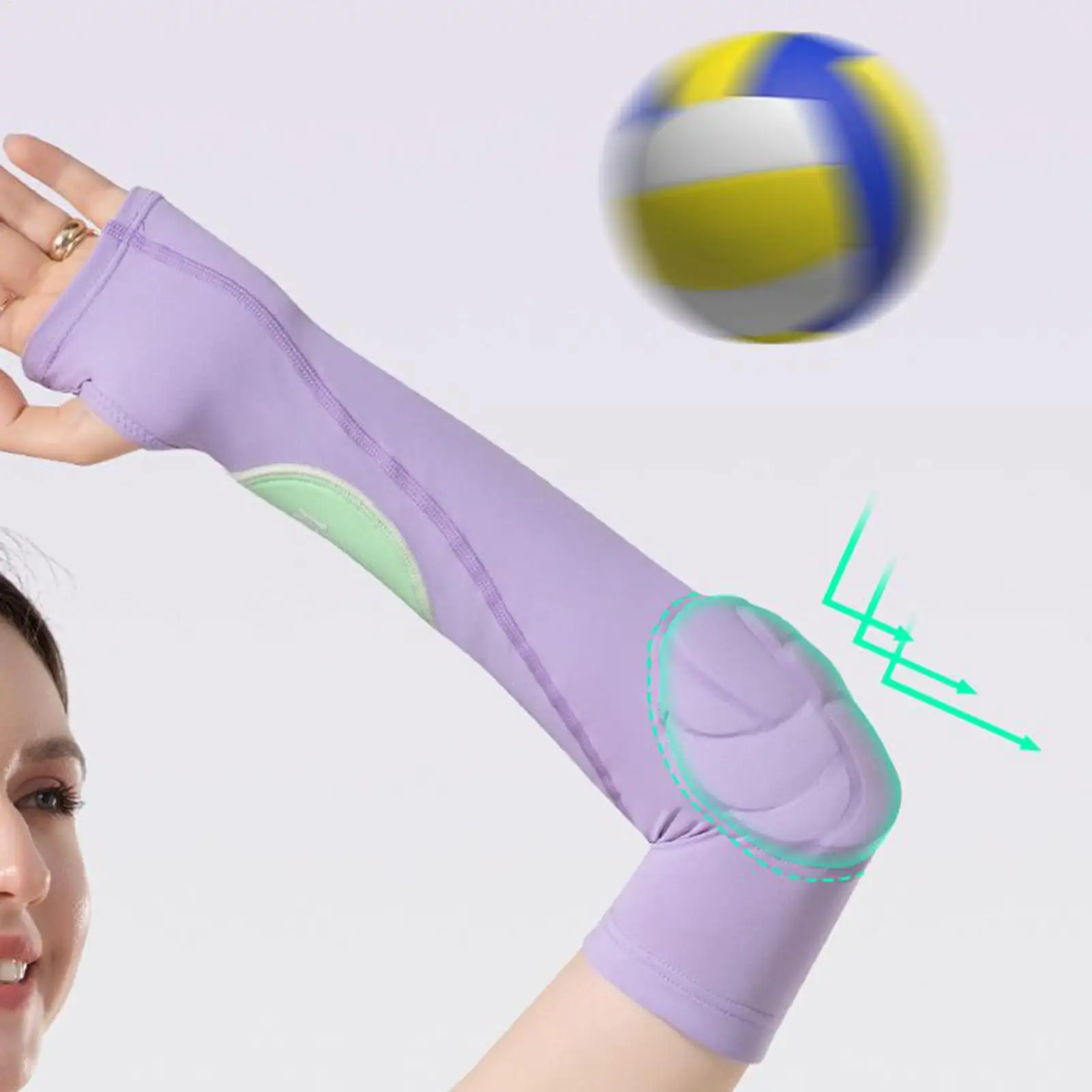 

Подушечки для волейбола, 2 шт., мягкие волейбольные рукава, налокотники с защитными подушечками и отверстием для большого пальца для тренировок в тренажерном зале