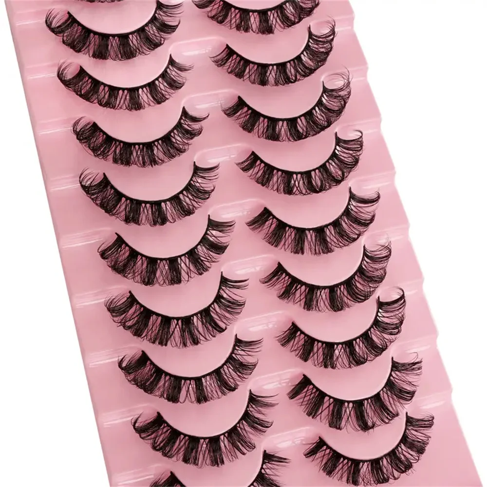 10 Pairs Russian Strip Lashes Fluffy Mink Lashes 3D False Eyelashes Russian Volume Eyelashes Fake Eyelashes