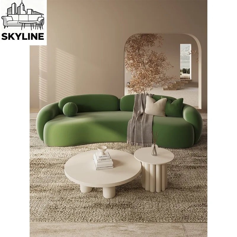 Curved Mint Green Single Lounge Sofa Premium Soft Seating Furnish For Boutique Beauty Salon & Homestay Entrance Decor