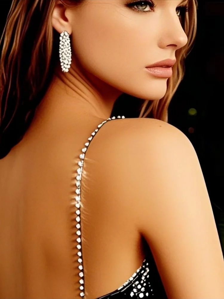 Módní ramenní popruhy s křišťálovými ramínky na spodní prádlo, kovové popruhy na podprsenku, protiskluzové sexy neviditelné, cool dámské popruhy na podprsenku pro dekoraci - náhled 4