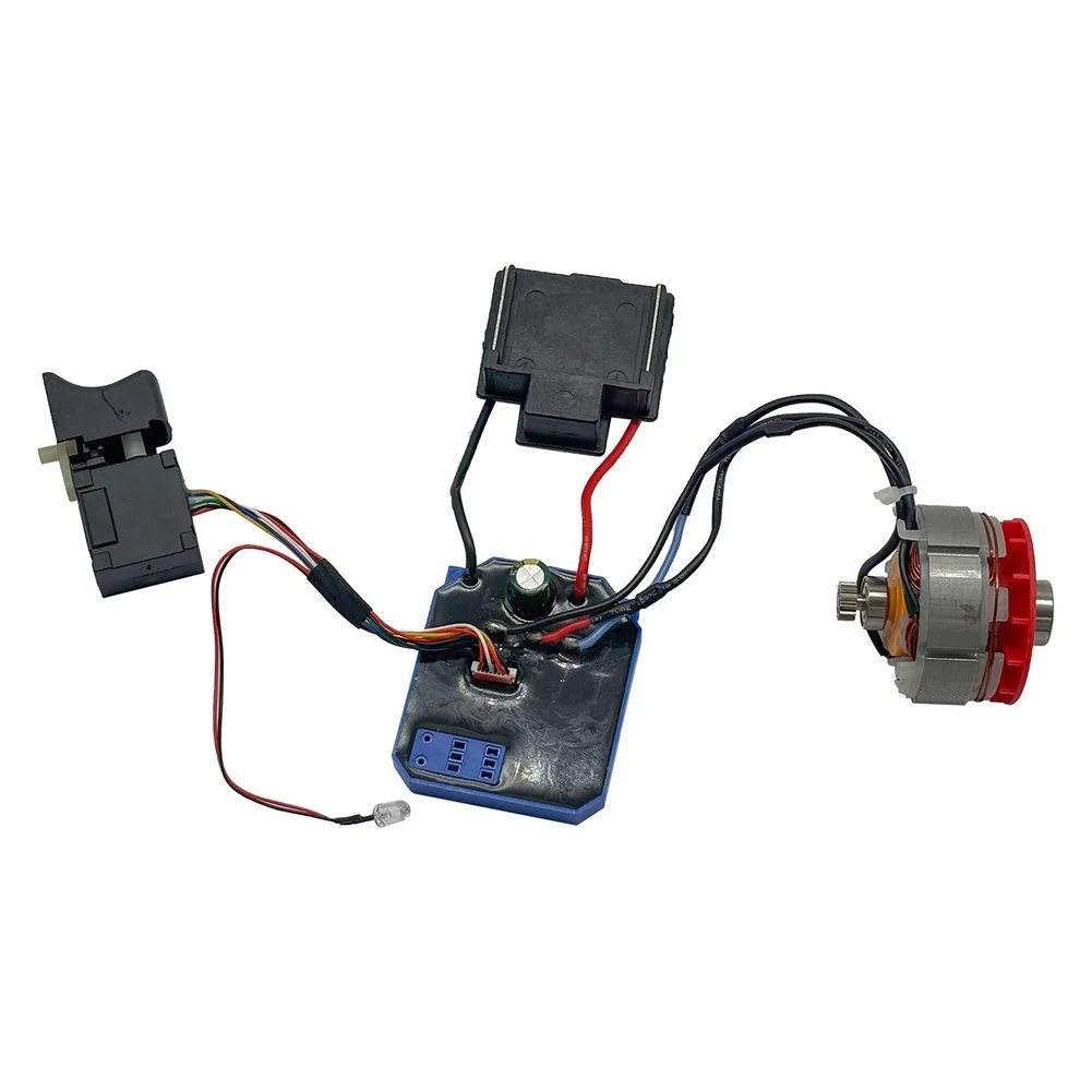 21V Brushless Motor Assembly 13 Teeth Switch Drive Control Board Metal Plastic Black For 4812 Power Tool Replacement Part