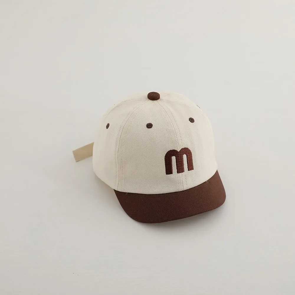 

Unisex Splicing Letter Kids Peaked Cap Cotton Breathable Outdoor Vacation Sunscreen Caps Casual Hat