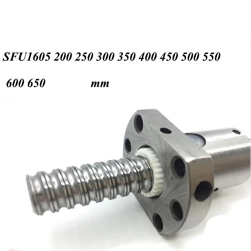 SFU1605 200 250 300 350 400 450 500 550 600 650 700 750 mm Ball screw with Flange Single Ball Nut BK BF12 end machined CNC Parts