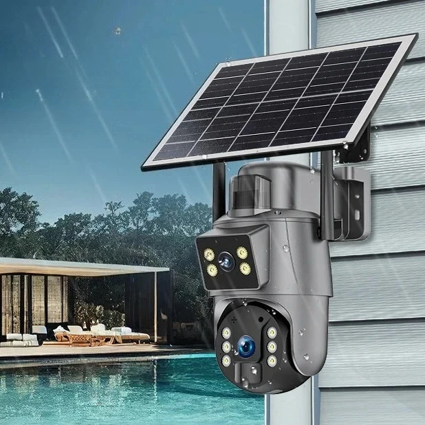 

8MP Wi-Fi Solar Camera Wireless Wifi Outdoor Dual Screen 4K Human Detect Auto Tracking 360° Surveillance Cameras Wi-fi Cam