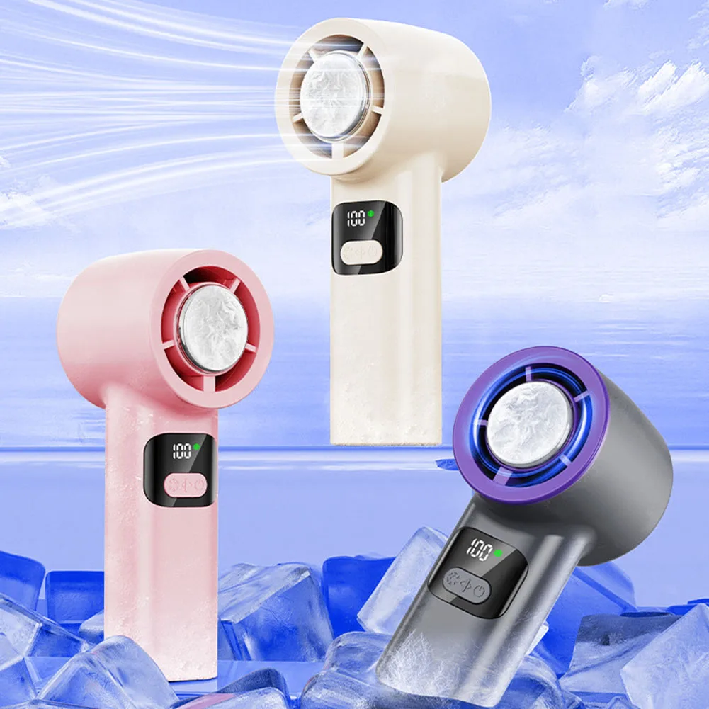 

Portable Handheld Turbo Fan 100 Levels Digital Display Refrigeration 4000mAh Fan Adjustable Wind Speed Outdoor Portable Foldable
