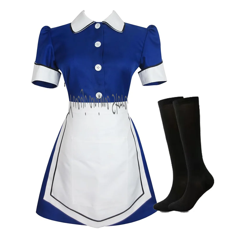 

Костюм унисекс для косплея «Снеговики Клара Освальд» на заказ — платье официантки на Хэллоуин/Рождество/Новый год