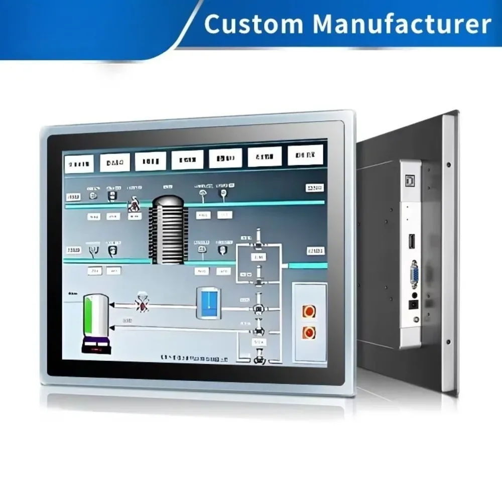 19 inch industrial touch screen display Vesa embedded installation touch display automation computer J1900 PLC control panel