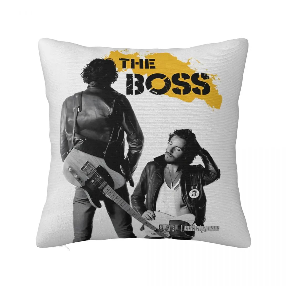 Vintage Boss Bruce Springsteens Musique Metal Heavy Pillowcase Merch Printed Cushion Cover Throw Pillow Cover Car Decor Square