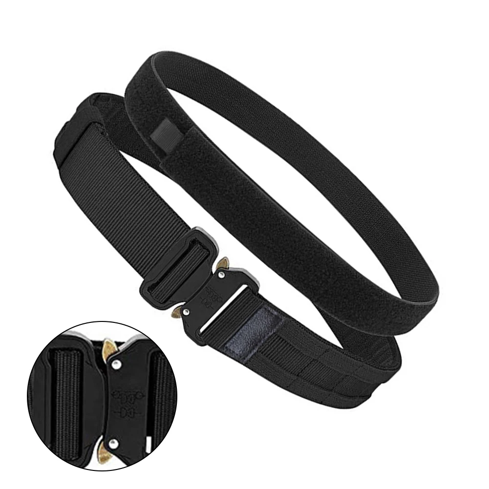 1 Pair Tacticals Double Belt Adjustable For-Velcro Inner Outer Waist Belts Outdoor Hunting Double Layers Belts Molle System