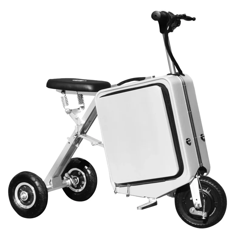 3 Wheel Travel Lightweight Folding Electric Scooter Luggage For Adults Elderly 300W Electric Scooter Tricycle Battery Removable