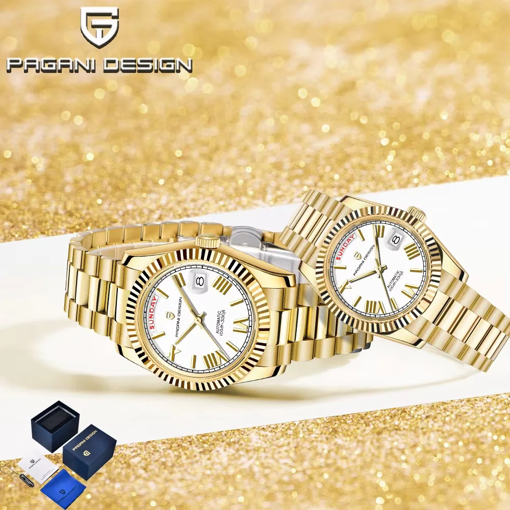 2025 new Pagani design watch DD40 Gold series luxury automatic watch AR Sapphire mirror mechanical watch NH36A Date Reloj hombre