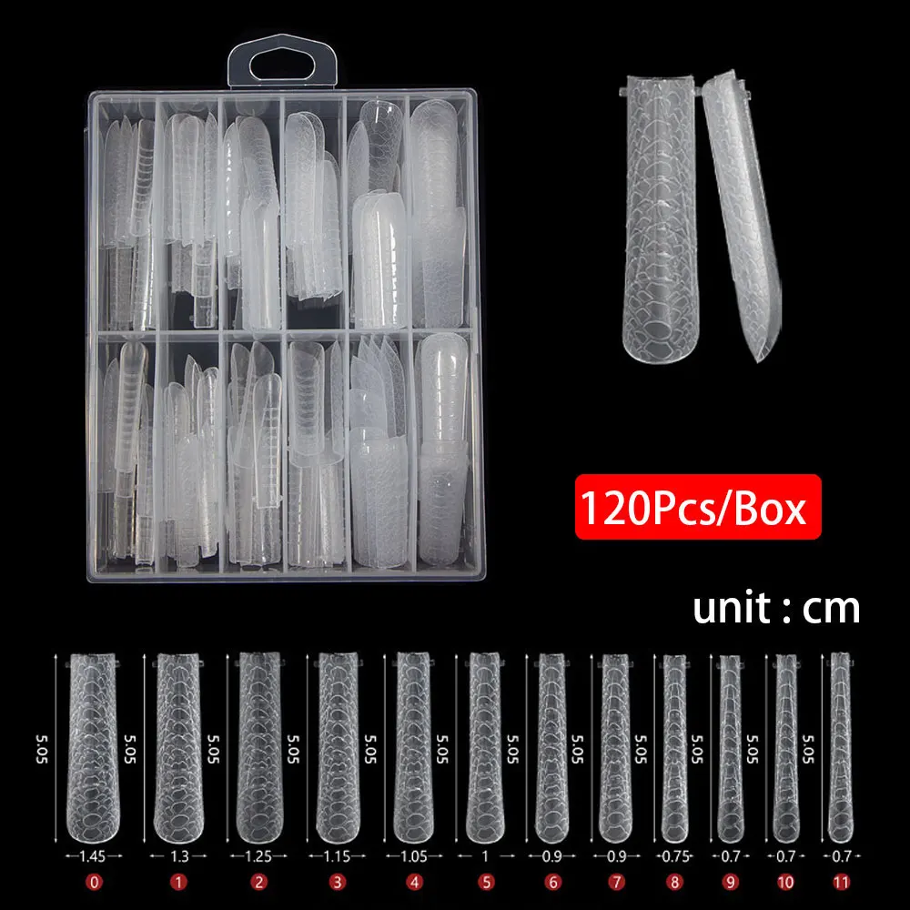 120 قطعة/صندوق جديد أشكال بلاستيكية للأظافر لجل الأشعة فوق البنفسجية بناء سريع تمديد قالب علوي شكل أظافر صناعية نصائح شكل مزدوج #5