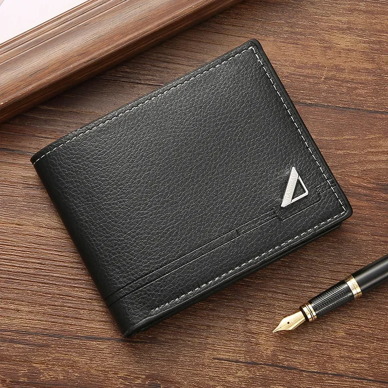 New Men\'s Wallet Business Casual Horizontal Leather Wallet Fashionable Large Capacity Soft Leather Wallet Men