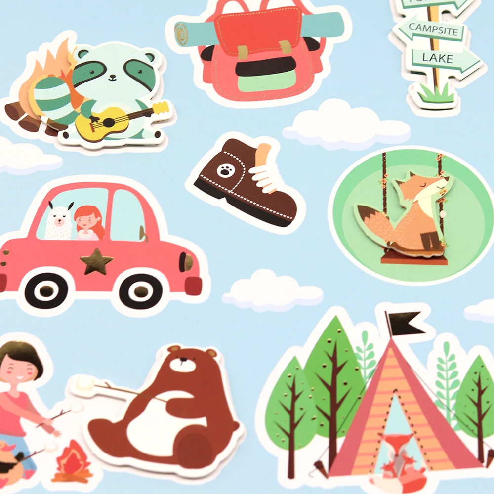 Creative Path Wild Time Deko-Aufkleberbögen, niedliche Tier-Camping-3D-Aufkleber für Scrapbooking, Journaling, DIY, Basteln, Kartenherstellung – Detail 13