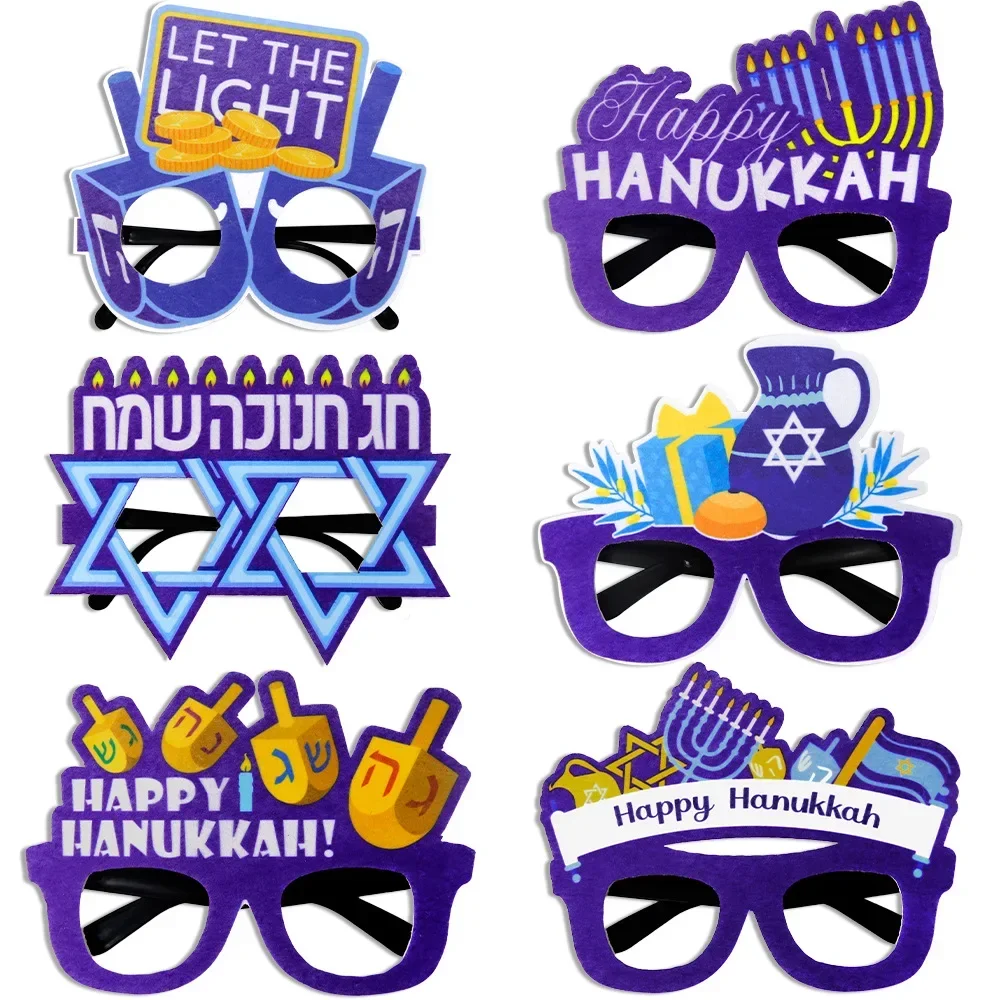 

Hanukkah Party Felt Plastic Photo Glasses Hanukkah Festival Eyeglasses Photo Booth Prop Happy Hanukkah Party Decoration