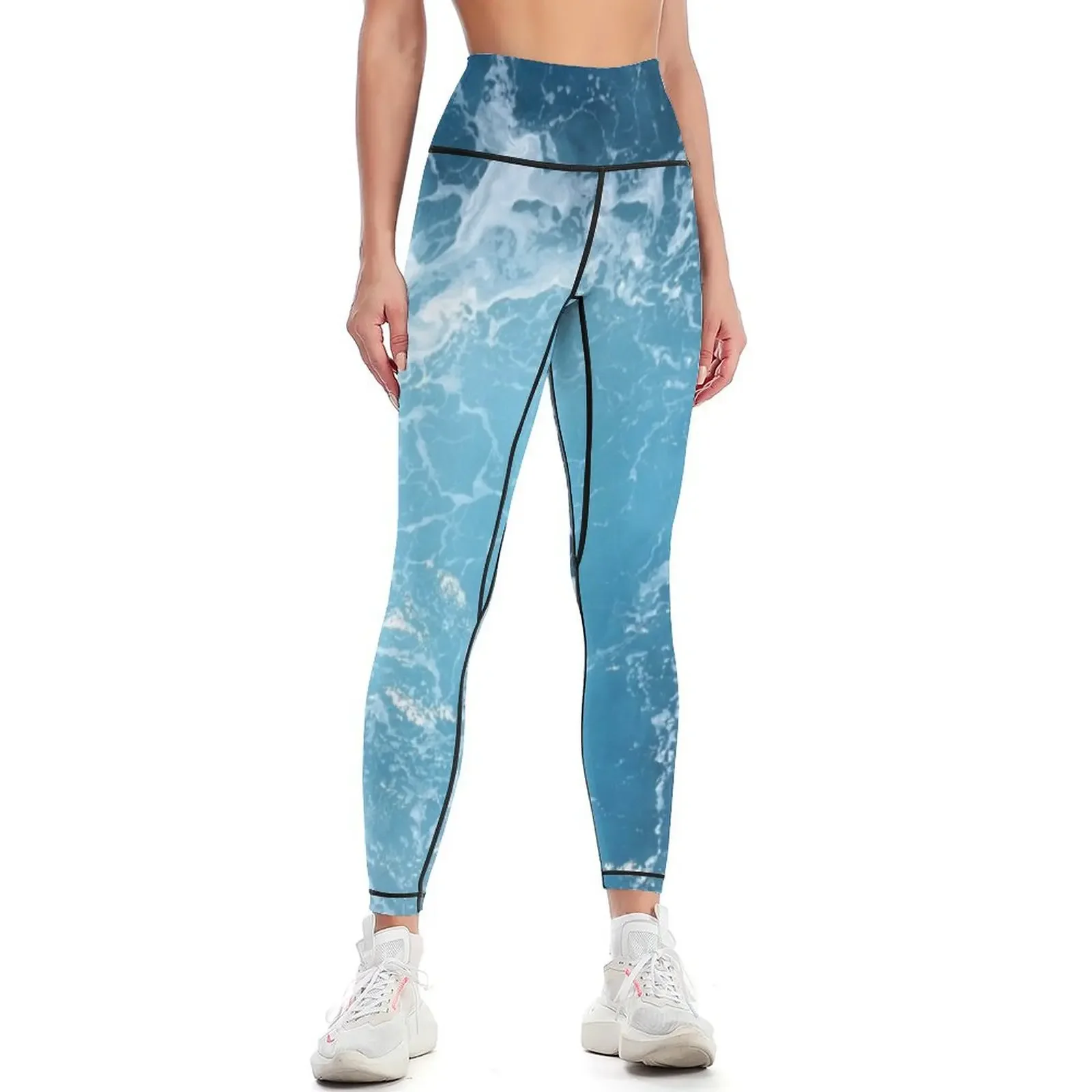 Blue Sea Water Waves Leggings gym womans legging pants raises butt sport pants sportswear woman gym 2025 Womens Leggings