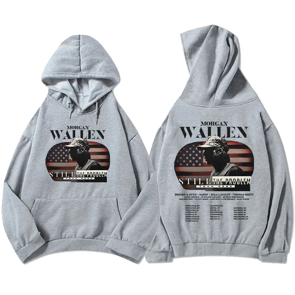 

Толстовки Still The Problem Tour 2026, модные толстовки для певицы Morganwallen, свободные мужские пуловеры с длинными рукавами, уличная одежда унисекс