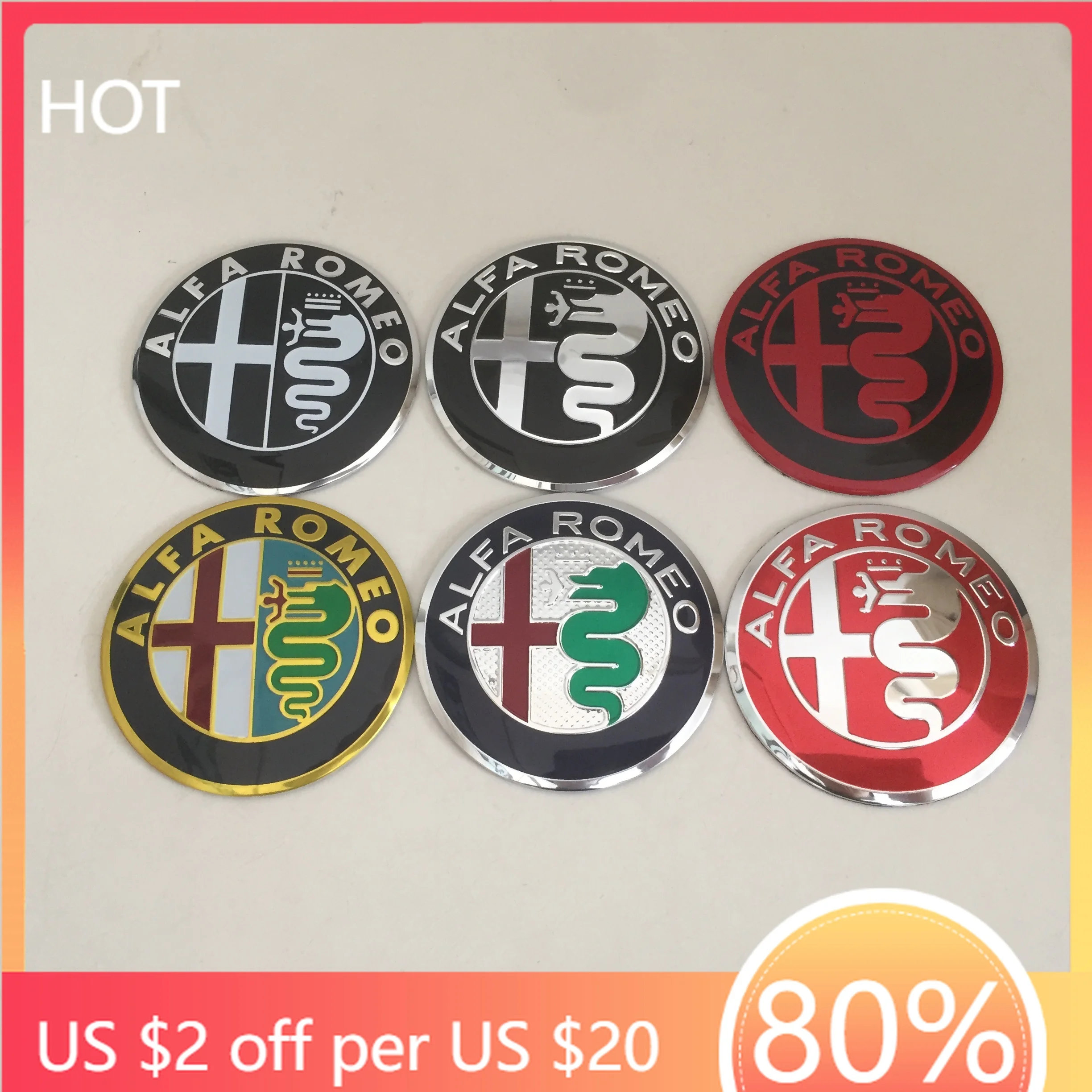 Hub Caps 100pcs 56mm 60mm ForAlfa Romeo 147 156 159 Car Emblem Wheel Hub Center Cap Badge Covers Sticker Decals Styling Accessor