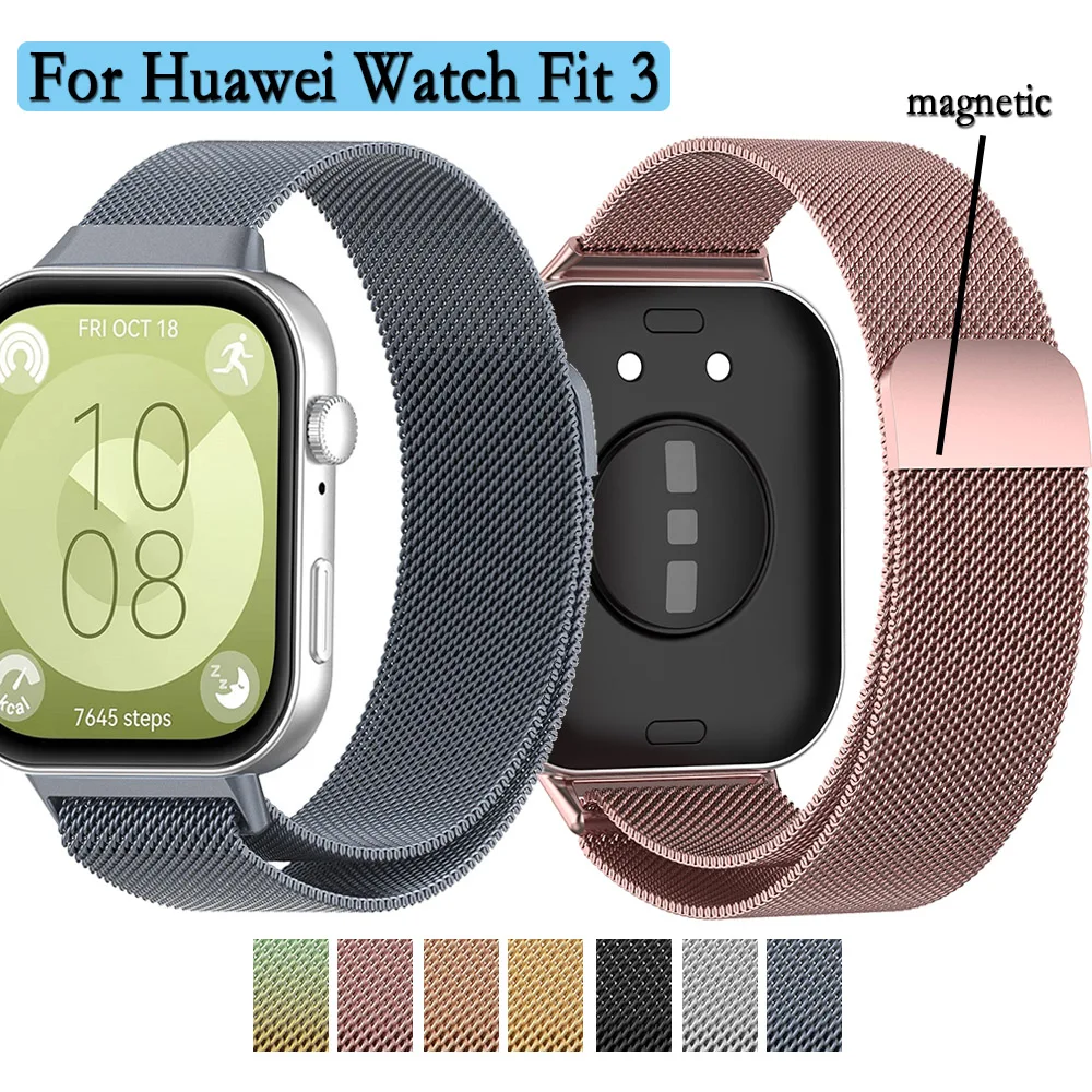 Magnetic Strap For Huawei Watch Fit 3 Super Light Stainless steel Watchband Comfortable To Wear bracelet Business Style