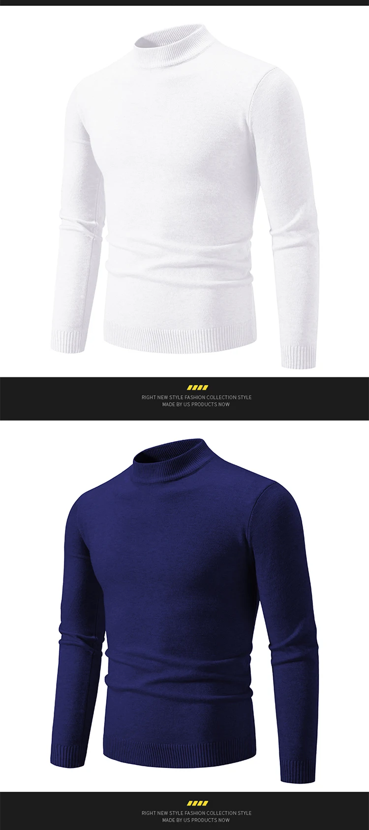 Neue Herbst Winter Designer Mode Hälfte Rollkragen Gestrickte Pullover Hohe Qualität Mens Casual Einfarbig Warme Frauen Pullover – Detail 12