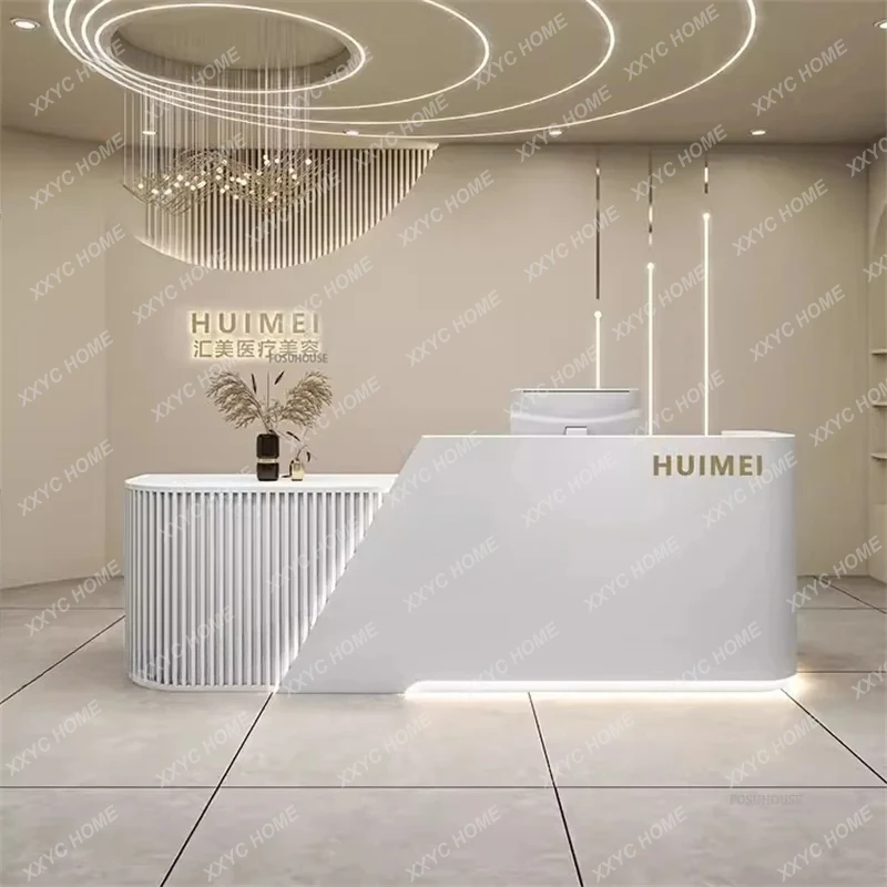 

Simple Beauty Salon Cashier Bar Counter Light Luxury Clothing Store Company Hotel Reception Desks Information Desk