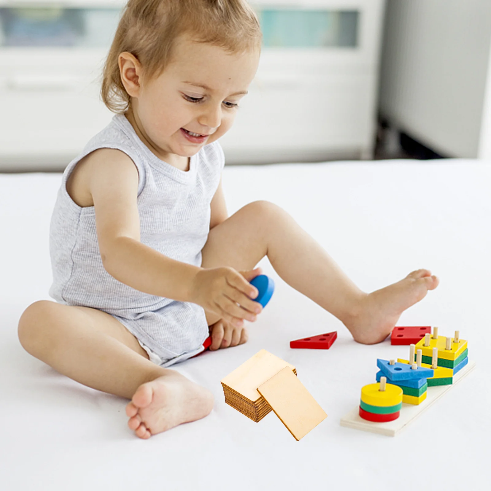 

100pcs Wooden Mounting Boards Unfinished Square Wood Slices Diy Craft Supplies For Kids Handmade Projects Decorative Ornaments