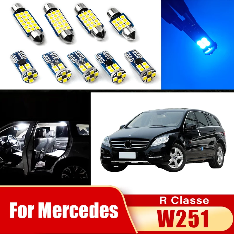 13 Stück Fehlerfreie 12V Auto-LED-Lampen für Mercedes Benz R-Klasse W251 Innenraum-Leselampe Kofferraum-Schminkspiegel-Beleuchtung Zubehör