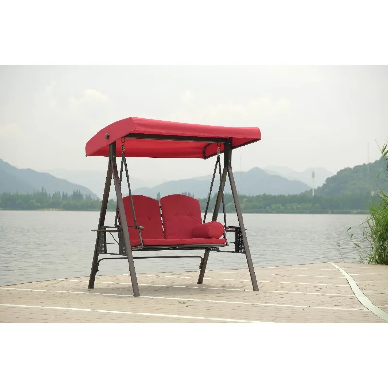 

Elegant high-quality color optional patio swing chair Court Garden wholesale simple 3-seat hammock swing chair