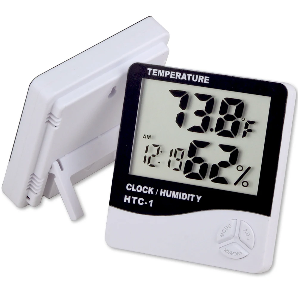 Thermomètre numérique LCD pour greffage de cils, hygromètre, testeur de température et d'humidité, Station météo, horloge, Extension de cils, outil de maquillage