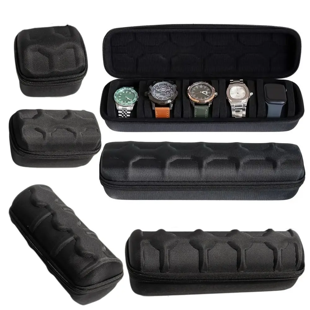 1/2/3/4/5Slots Watch Box Organizer Shockproof Hard EVA Watch Case Velvet Lined Drop-resistant Watch Storage Box Home Use