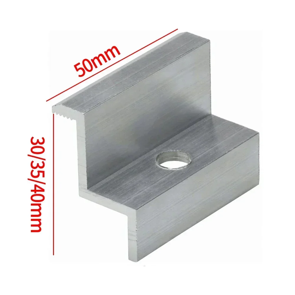10X PV Solar End Clamp Adjustable Solar Panel Bracket Clamp  Photovoltaic Support For Solar Panel System Mounting Rail