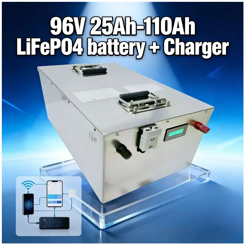 

Литиевая батарея LiFePO4 высокой емкости 96 В, 25/40/50/60/70/80/100/110 Ач, защита BMS 32S, быстрое зарядное устройство, идеально подходит для электромобилей и автоматических автомобилей