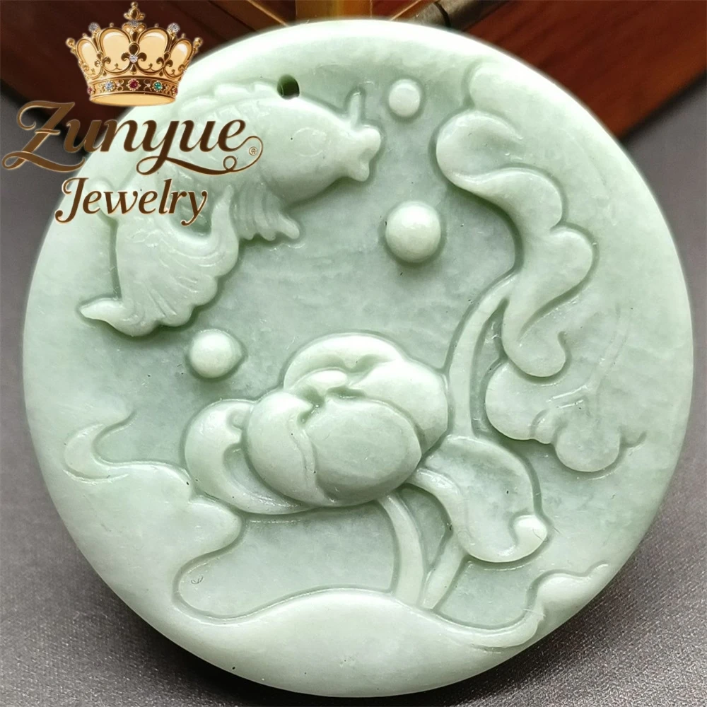 

Natural Jade Flowers Bloom Symbolizing Prosperity And Abundance Throughout The Year Carp Pendant Handicraft Best Selling Elegant